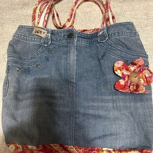 Vintage style handmade by joy from thailand denim handbag